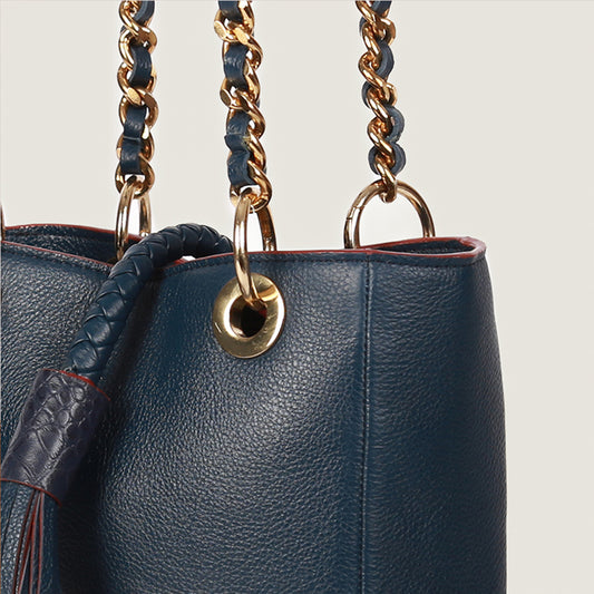 The Petite Tote in Prussian Blue