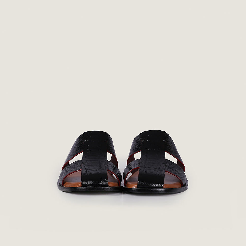 Black Mules with Tan Insole (Him)