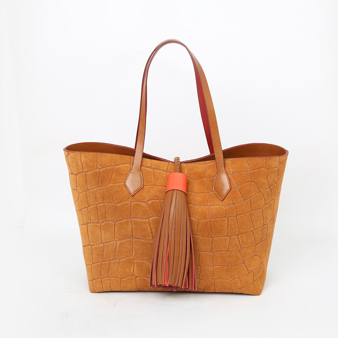 Ara Cognac Suede Tote