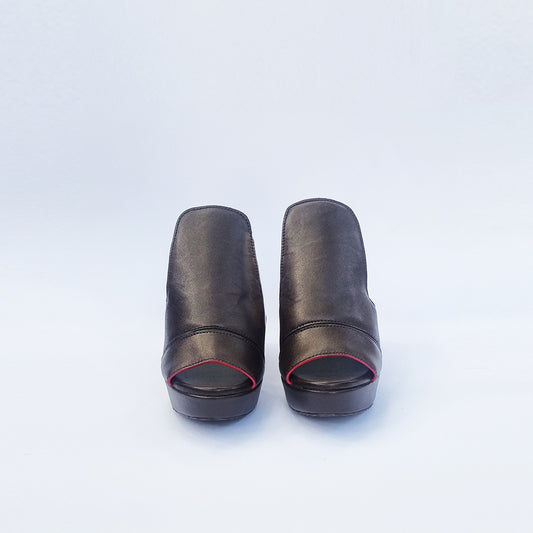 Soft Milled Leather Brown Wedge