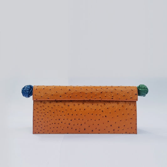 The Scroll Bag - Ostrich Skin