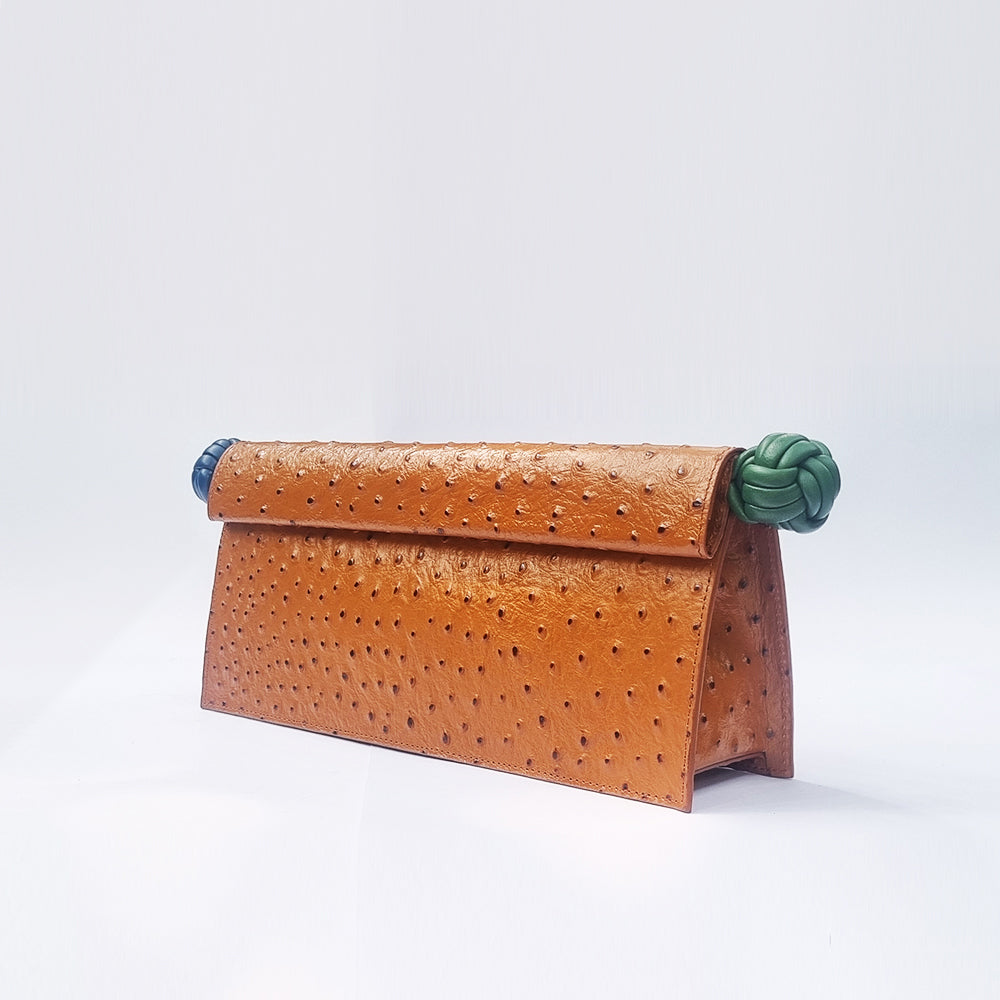 The Scroll Bag - Ostrich Skin