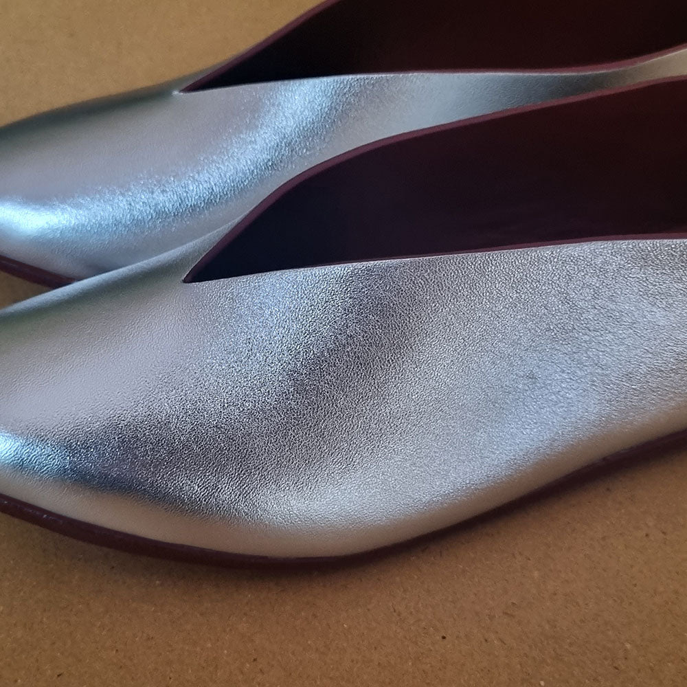Silver Vamp Pumps