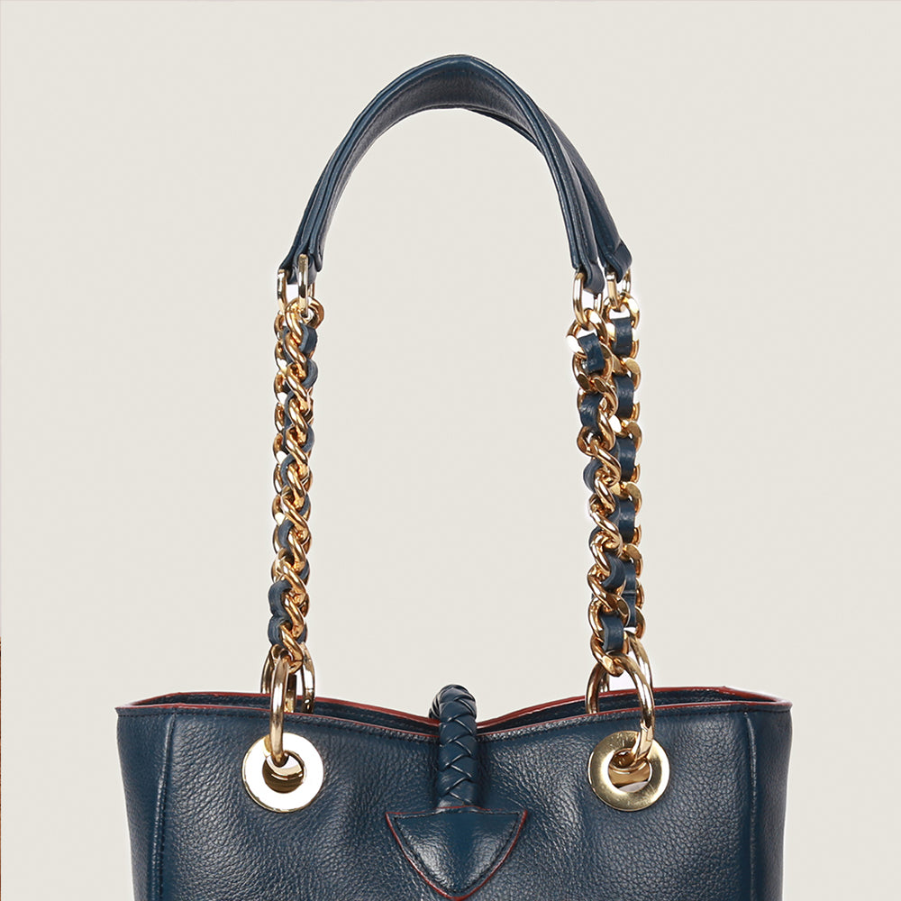The Petite Tote in Prussian Blue