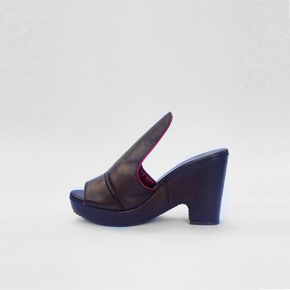 Soft Milled Leather Brown Wedge