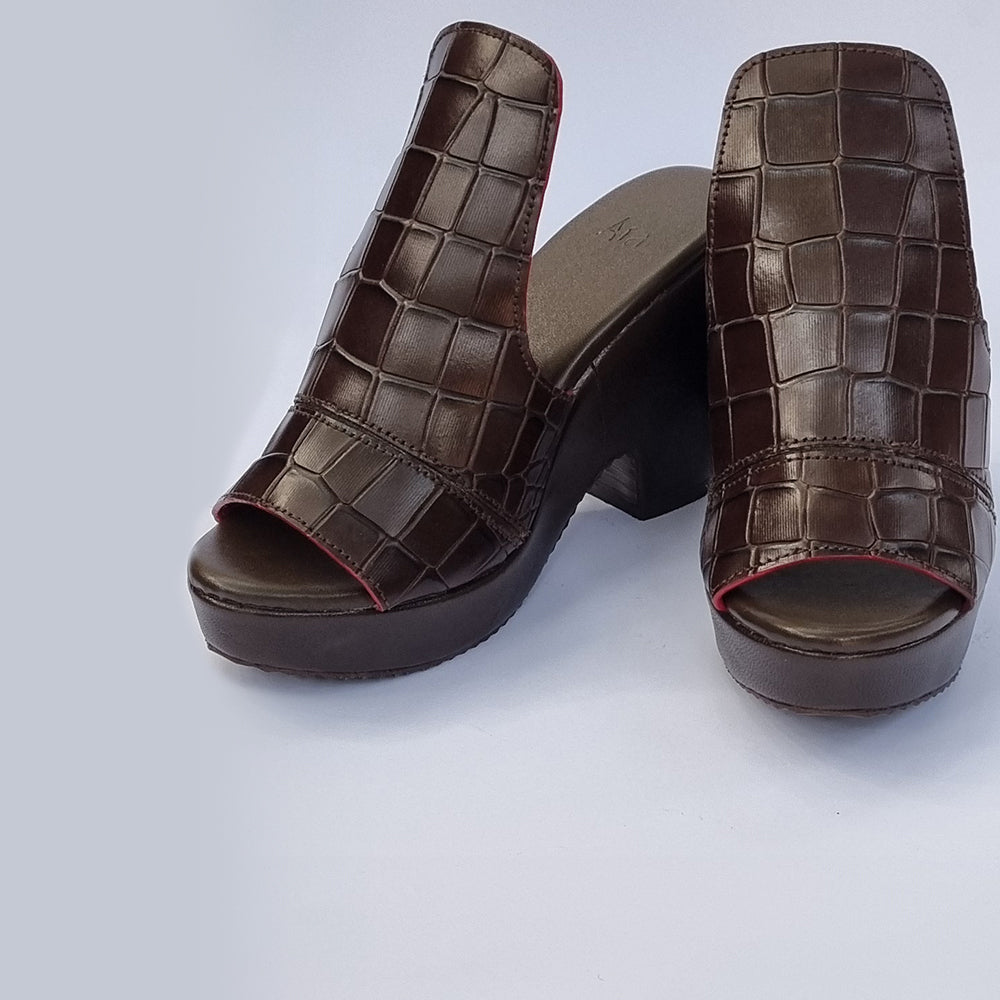 Croc Brown Wedge