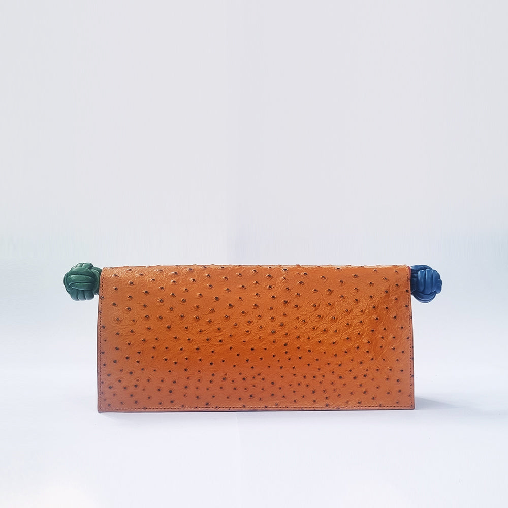 The Scroll Bag - Ostrich Skin