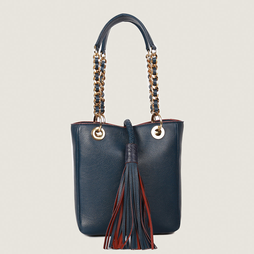 The Petite Tote in Prussian Blue
