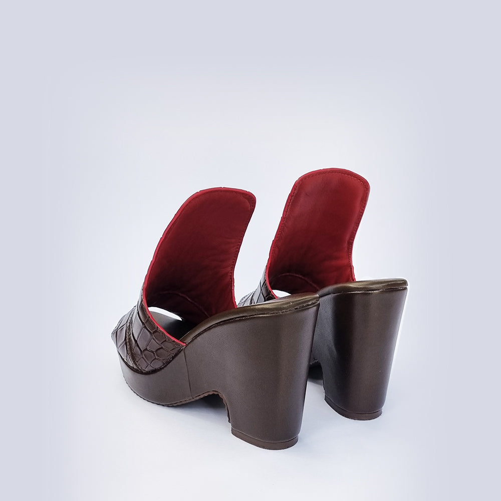 Croc Brown Wedge