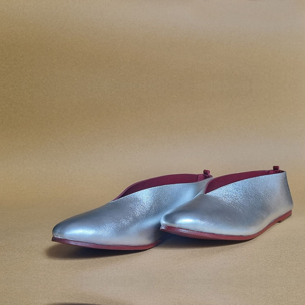 Silver Vamp Pumps