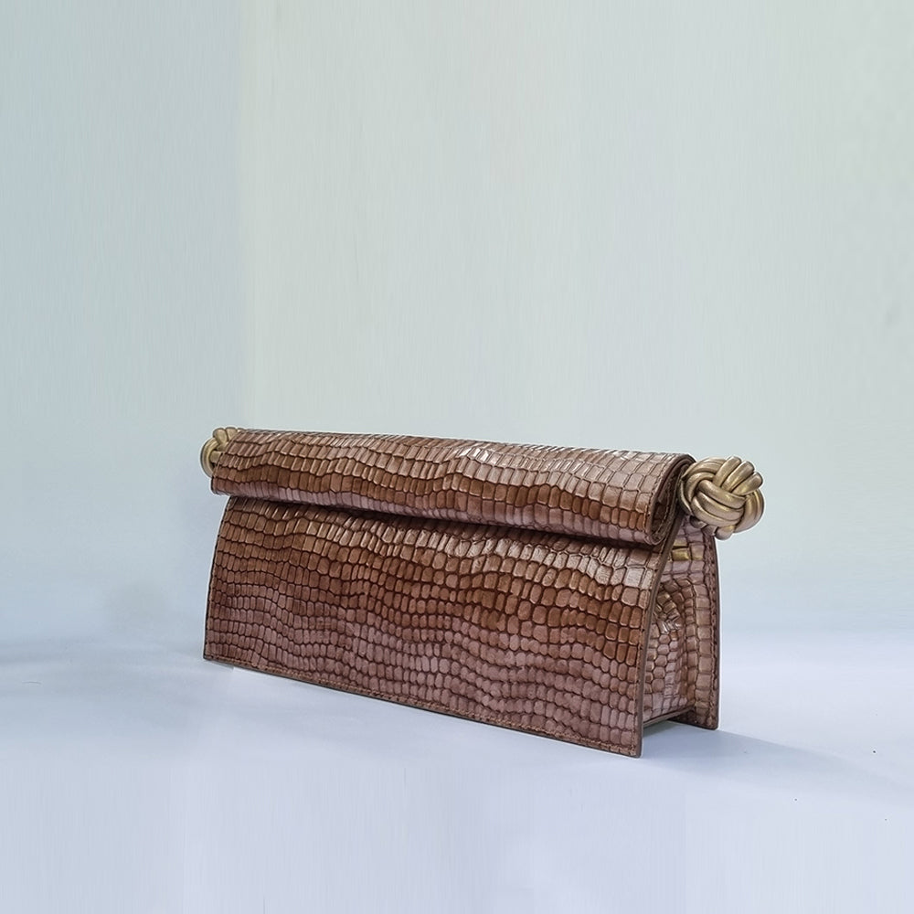 The Scroll Bag - Champagne Pink