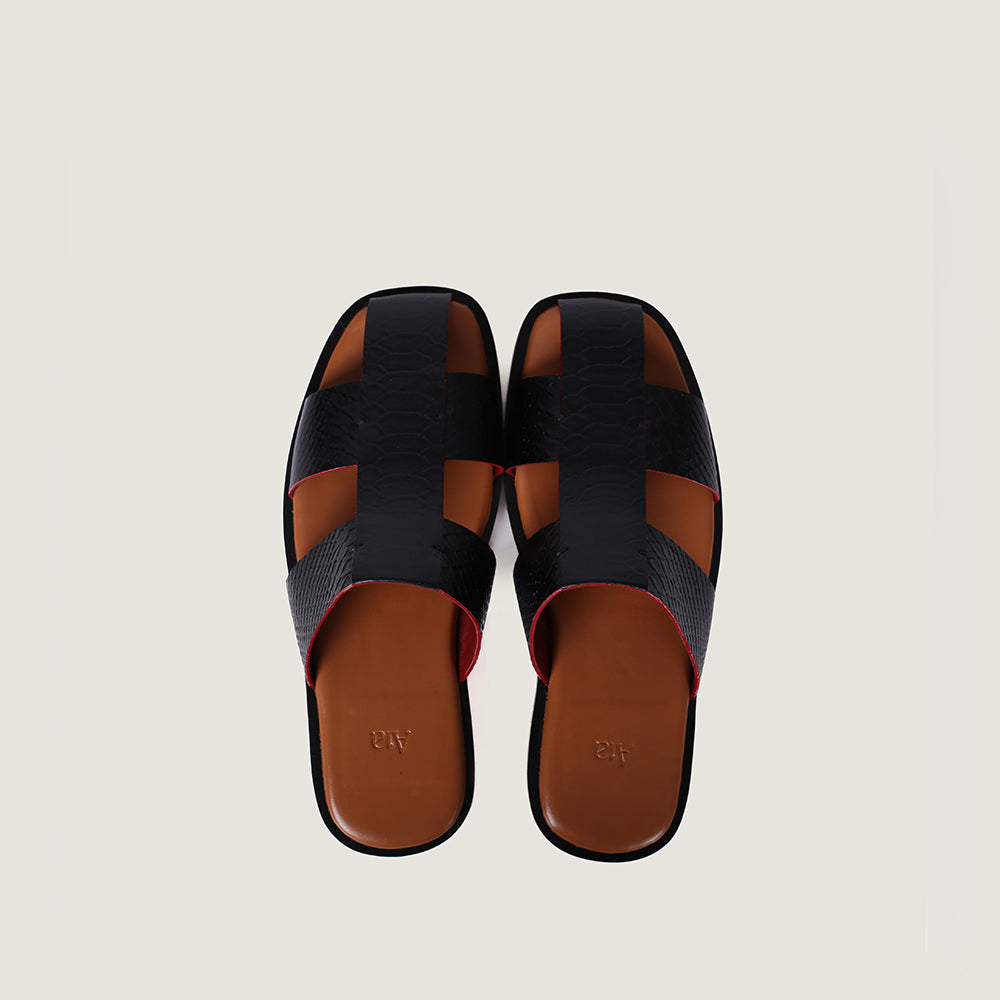 Black Mules with Tan Insole  (Him)