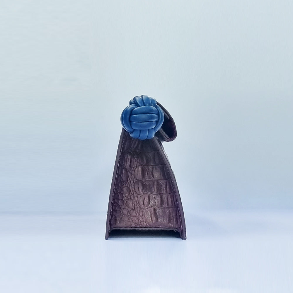 The Scroll Bag - Chocolate Brown Alligator