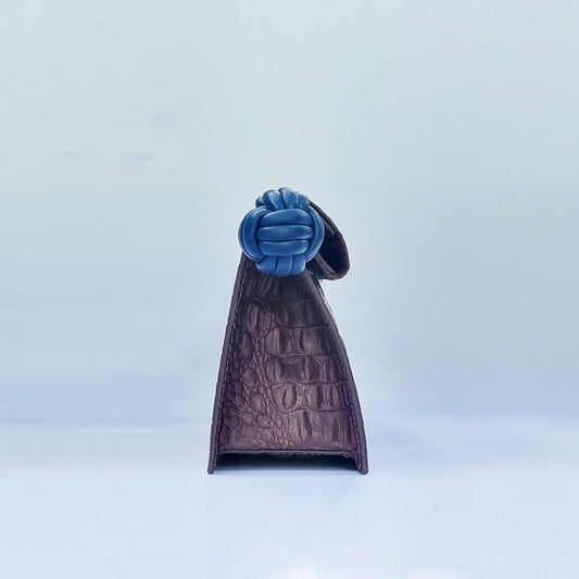 The Scroll Bag - Chocolate Brown Alligator